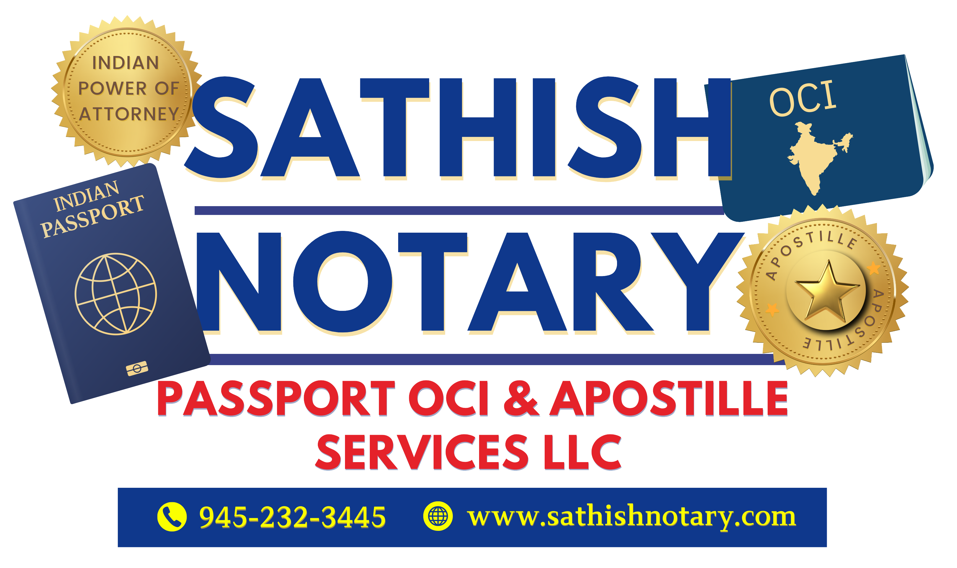 Sathish Notary Passport OCI & Apostille Services LLC